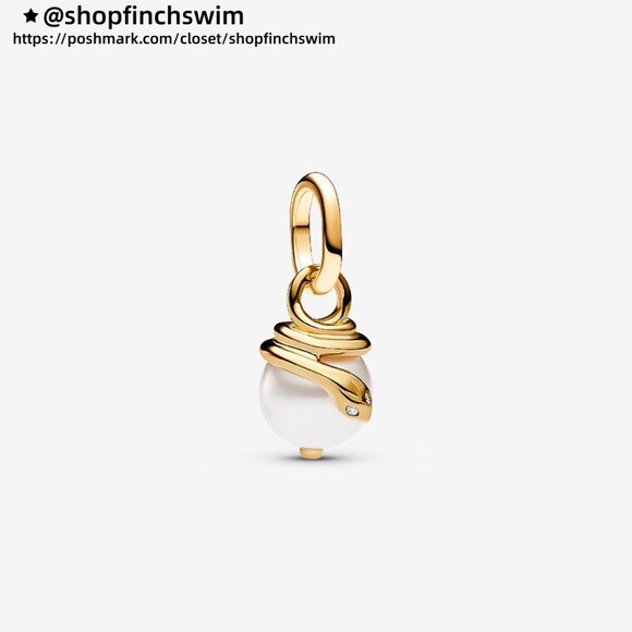 Pandora Snake Pearlescent Mini Dangle Charm - Picture 1 of 6